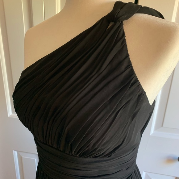 Classic Black Floor Length Bridesmaid Dress - Picture 3 of 5